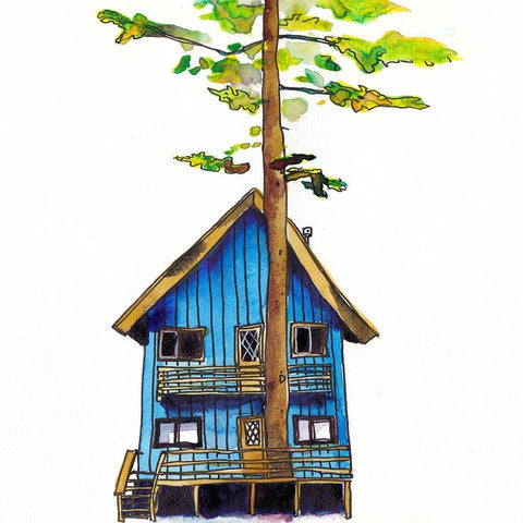 Rad Cabin I Black Ornate Wood Framed Art Print with Double Matting by McCreery, Paul