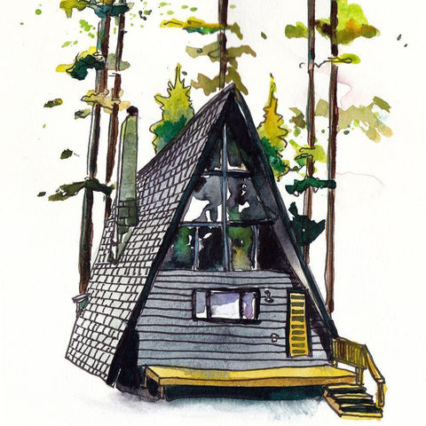 Rad Cabin II Gold Ornate Wood Framed Art Print with Double Matting by McCreery, Paul