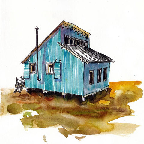 Rad Cabin VI White Modern Wood Framed Art Print with Double Matting by McCreery, Paul
