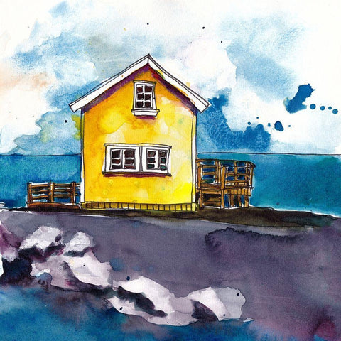 Cabin Scape I Black Modern Wood Framed Art Print by McCreery, Paul