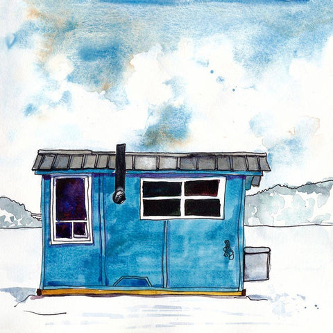 Cabin Scape III Black Modern Wood Framed Art Print with Double Matting by McCreery, Paul
