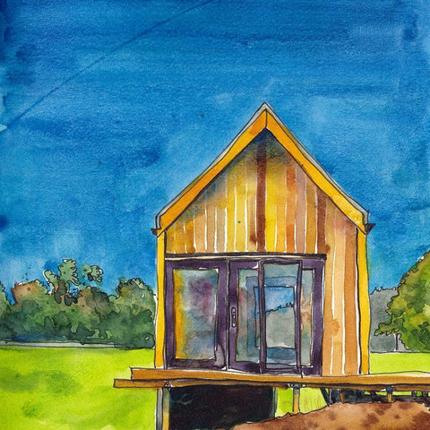 Cabin Scape VI Black Modern Wood Framed Art Print by McCreery, Paul