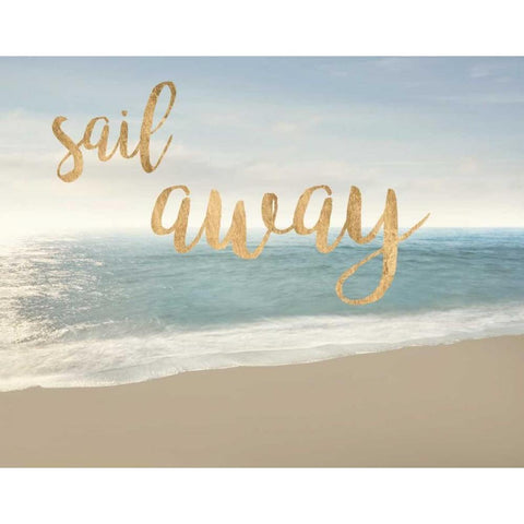 Beach Sail Away Black Modern Wood Framed Art Print by McLoughlin, James