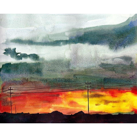 Night Sky II White Modern Wood Framed Art Print by McCreery, Paul