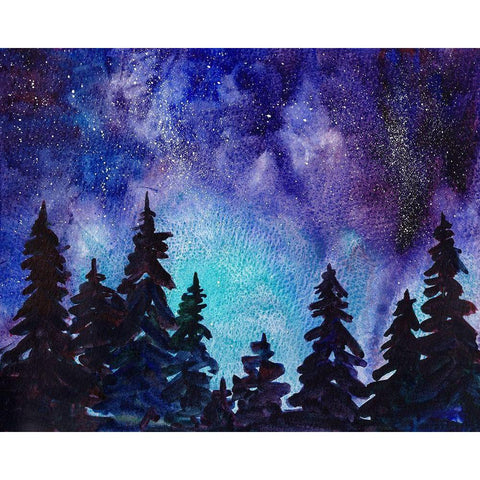 Night Sky III Black Modern Wood Framed Art Print with Double Matting by McCreery, Paul