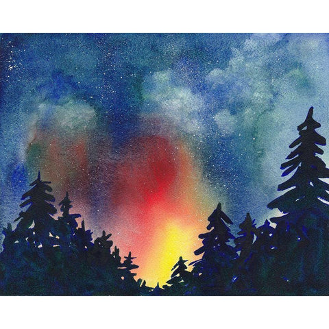 Night Sky IV White Modern Wood Framed Art Print by McCreery, Paul