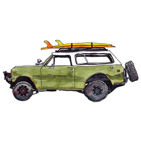 Surf Car II Gold Ornate Wood Framed Art Print with Double Matting by McCreery, Paul