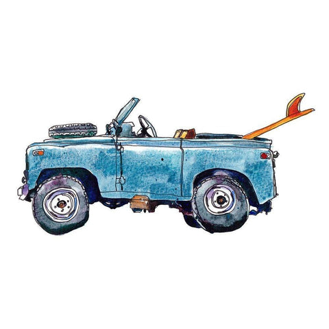 Surf Car VI Black Modern Wood Framed Art Print by McCreery, Paul