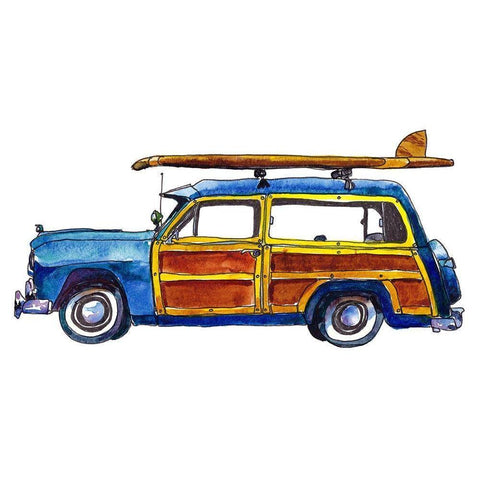 Surf Car IX Black Modern Wood Framed Art Print by McCreery, Paul