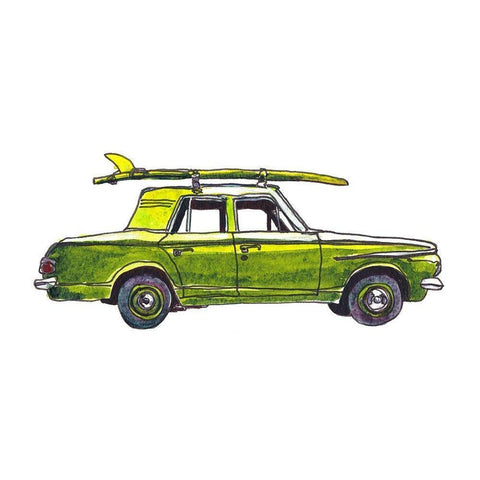 Surf Car XII Black Modern Wood Framed Art Print by McCreery, Paul