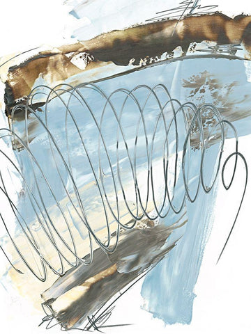 Uncoiled I White Modern Wood Framed Art Print with Double Matting by Harper, Ethan