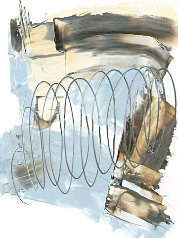 Uncoiled II White Modern Wood Framed Art Print with Double Matting by Harper, Ethan