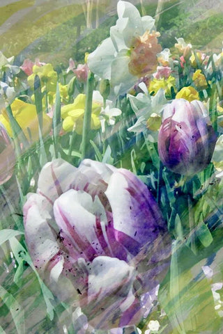 Spring at Giverny I Black Ornate Wood Framed Art Print with Double Matting by Ilosky, Pam