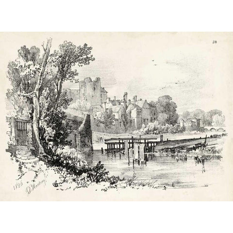 Idyllic Landscape I White Modern Wood Framed Art Print by Harding, J.D.
