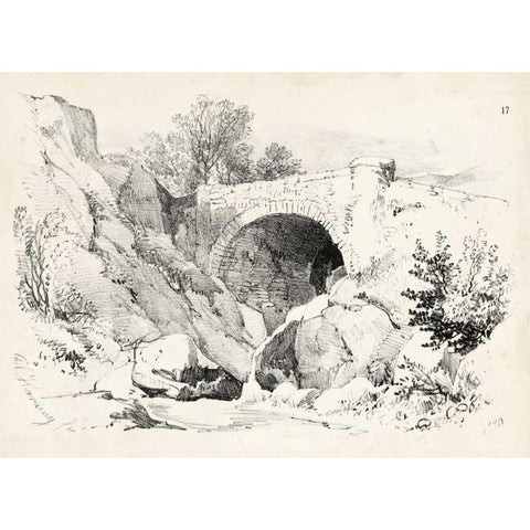 Idyllic Landscape V Gold Ornate Wood Framed Art Print with Double Matting by Harding, J.D.
