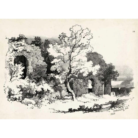 Idyllic Landscape VI White Modern Wood Framed Art Print by Harding, J.D.