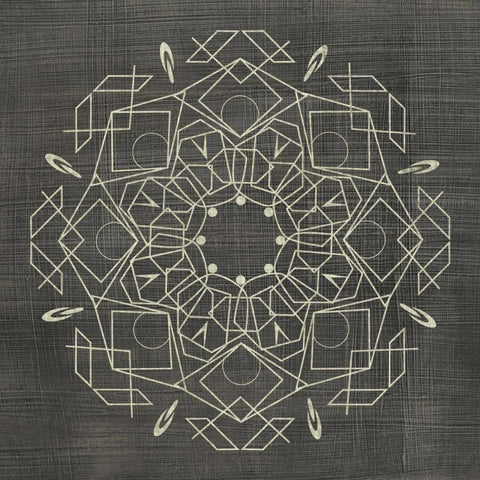 Geometric Tile IV Black Modern Wood Framed Art Print by Zarris, Chariklia