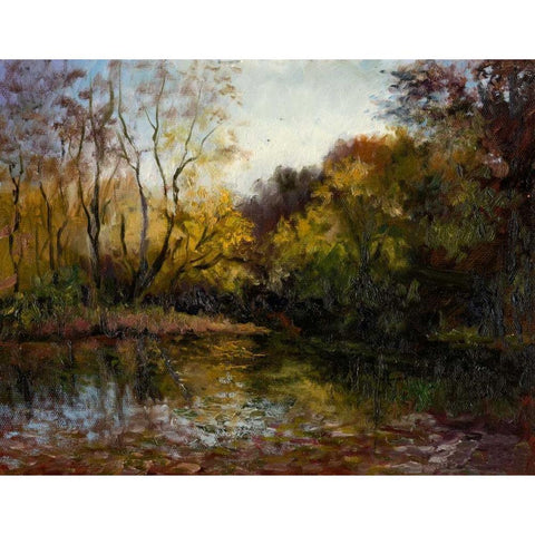 Bend in the River at Morrow White Modern Wood Framed Art Print by Weber, Mary Jean