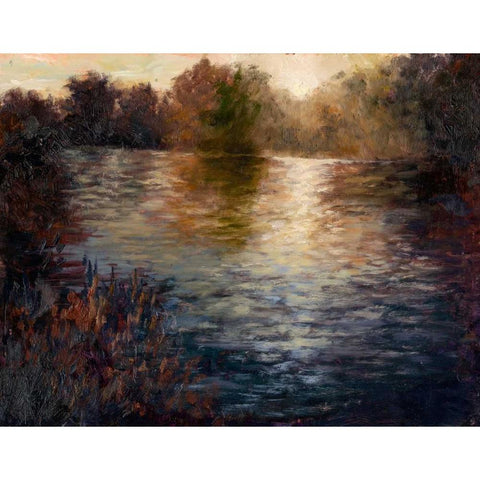 Glowing Reflection Black Modern Wood Framed Art Print by Weber, Mary Jean