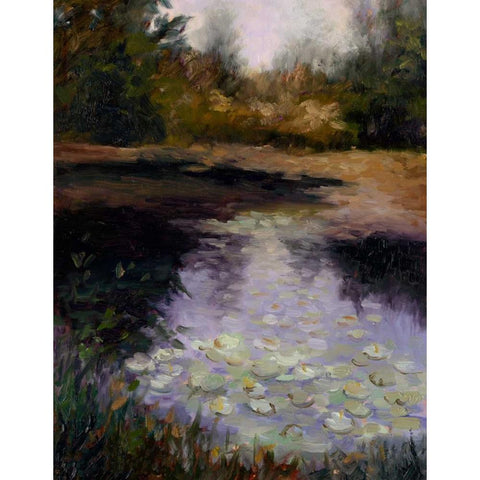 Oregon Water Lilies Black Modern Wood Framed Art Print with Double Matting by Weber, Mary Jean