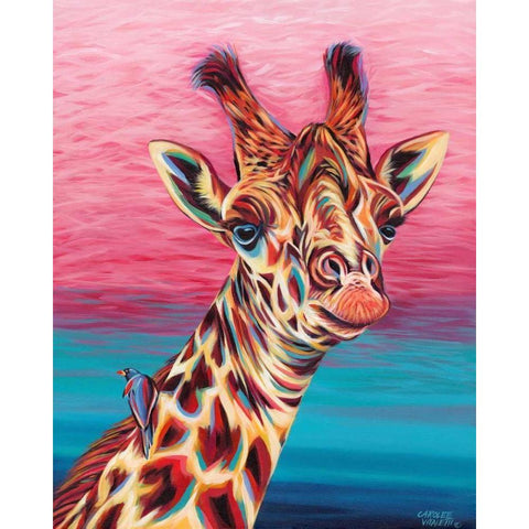 Sky High Giraffe I Gold Ornate Wood Framed Art Print with Double Matting by Vitaletti, Carolee