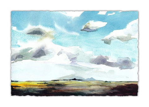 Sky View I White Modern Wood Framed Art Print with Double Matting by McCreery, Paul