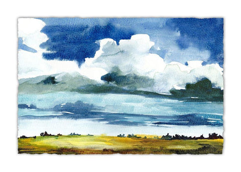 Sky View III White Modern Wood Framed Art Print with Double Matting by McCreery, Paul