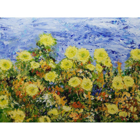 Storm over Summer Garden Black Modern Wood Framed Art Print by Friedlander, Allan