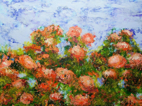 Red Ribbon Roses Black Ornate Wood Framed Art Print with Double Matting by Friedlander, Allan