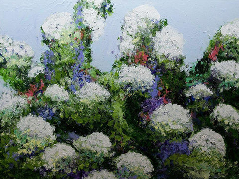 Mums Garden Black Ornate Wood Framed Art Print with Double Matting by Friedlander, Allan