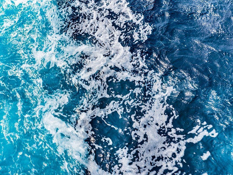 Turbulent Tasman Sea V White Modern Wood Framed Art Print with Double Matting by Bane, Eva