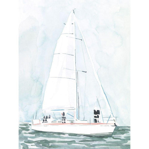 Soft Sailboat III White Modern Wood Framed Art Print by Scarvey, Emma