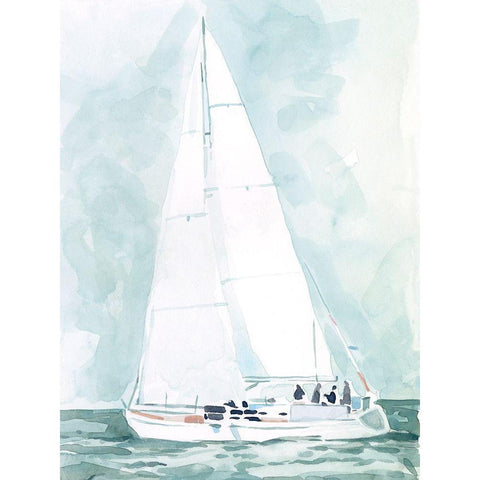 Soft Sailboat IV Black Modern Wood Framed Art Print with Double Matting by Scarvey, Emma