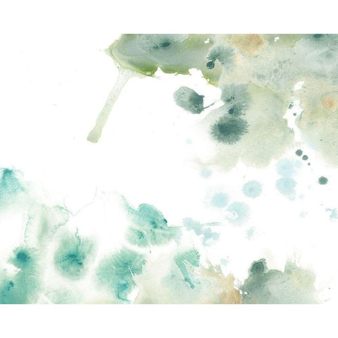 Marble Seafoam II Black Modern Wood Framed Art Print with Double Matting by Vess, June Erica