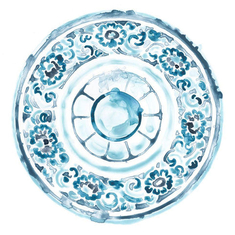Porcelain Design IV White Modern Wood Framed Art Print with Double Matting by Vess, June Erica
