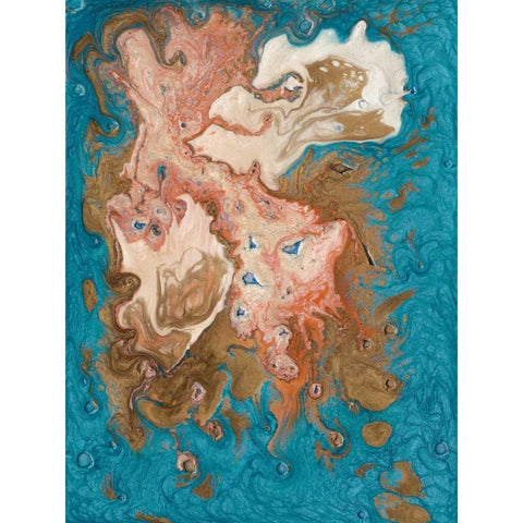 Reef II Black Modern Wood Framed Art Print with Double Matting by Ludwig, Alicia