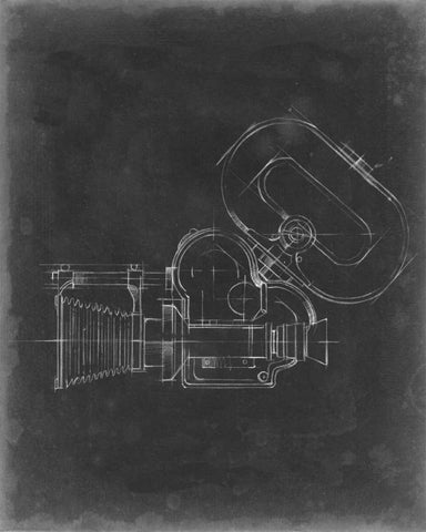 Camera Blueprint V White Modern Wood Framed Art Print with Double Matting by Harper, Ethan