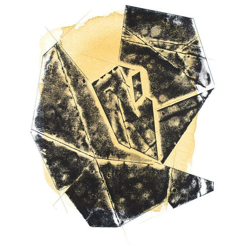 Paloma Abstract I Black Modern Wood Framed Art Print with Double Matting by Delamater, Rob