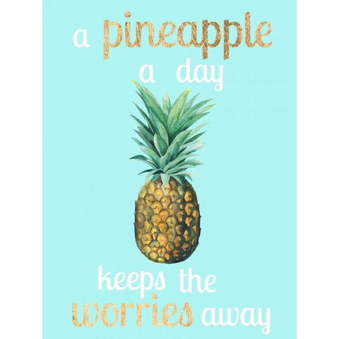 Pineapple Life I Black Modern Wood Framed Art Print with Double Matting by Studio W