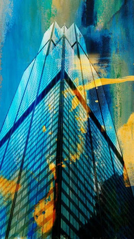 Sears Building, Chicago White Modern Wood Framed Art Print with Double Matting by Jasper, Sisa