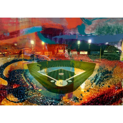 Sox Stadium, Chicago Gold Ornate Wood Framed Art Print with Double Matting by Jasper, Sisa
