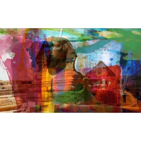 Pharaohs and Pyramids I Black Modern Wood Framed Art Print by Jasper, Sisa