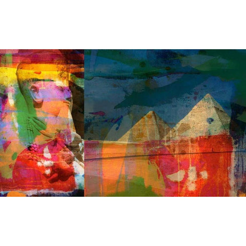 Pharaohs and Pyramids II Black Modern Wood Framed Art Print by Jasper, Sisa