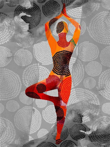 Yoga Pose I Black Ornate Wood Framed Art Print with Double Matting by Jasper, Sisa