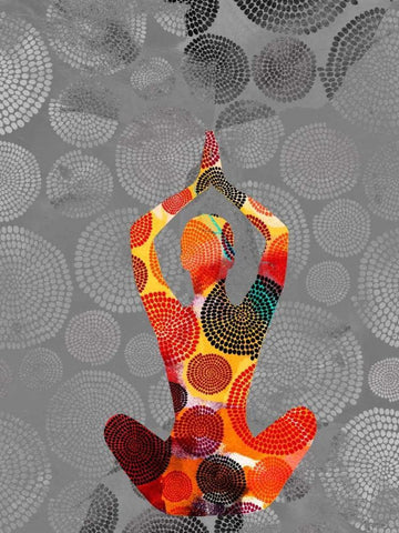 Yoga Pose III White Modern Wood Framed Art Print with Double Matting by Jasper, Sisa