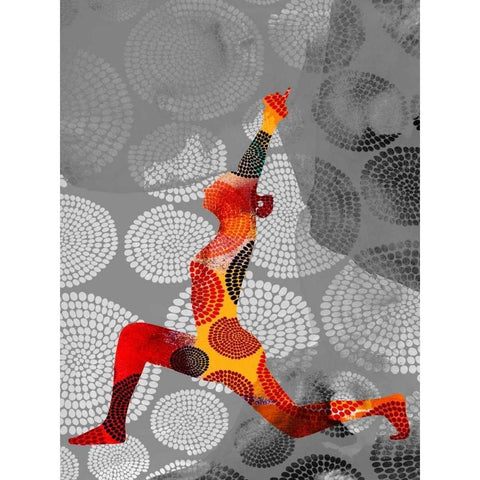 Yoga Pose IV Black Modern Wood Framed Art Print with Double Matting by Jasper, Sisa