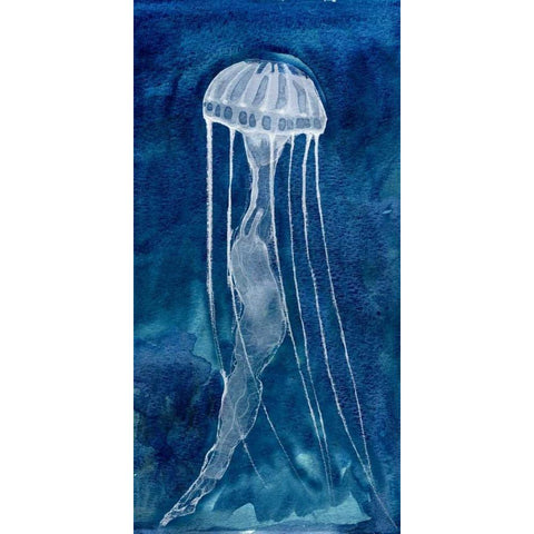 Indigo Nettle I Black Modern Wood Framed Art Print with Double Matting by Ludwig, Alicia