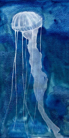 Indigo Nettle II Black Ornate Wood Framed Art Print with Double Matting by Ludwig, Alicia