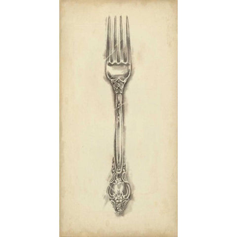 Ornate Cutlery I Black Modern Wood Framed Art Print with Double Matting by Harper, Ethan