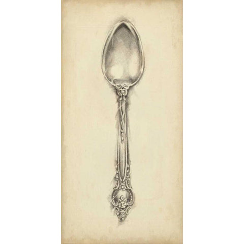 Ornate Cutlery II Black Modern Wood Framed Art Print with Double Matting by Harper, Ethan